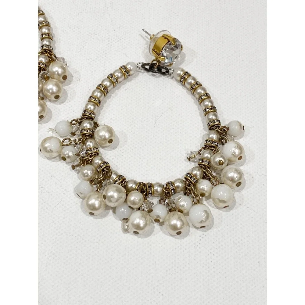 Erickson Beamon Pretty Women Hoop Earrings $478 24k Gold Vermeil Plate Swarovski - Picture 3 of 6
